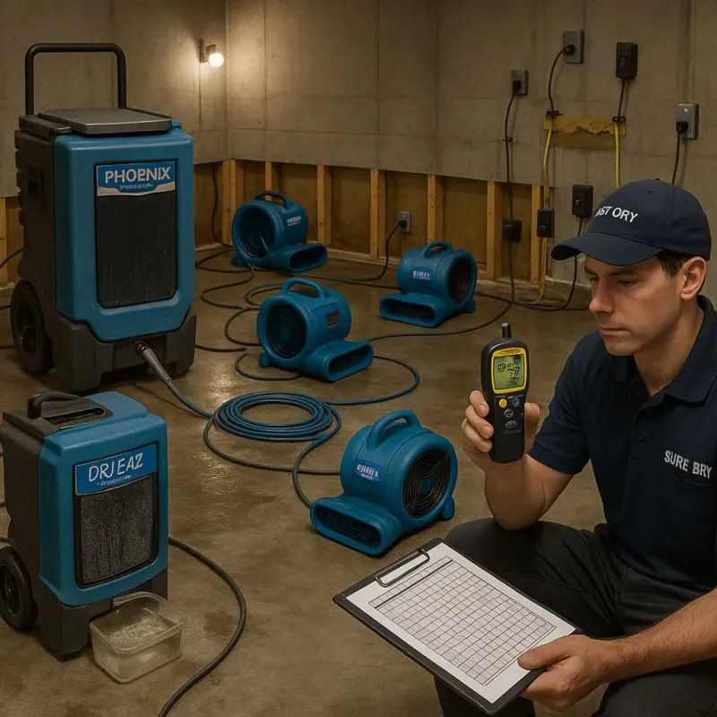 Structural Drying and Dehumidification process in Schleicher County, TX